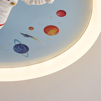 Cartoon Creative Space Astronaut Resin LED Flush Mount Ceiling Light