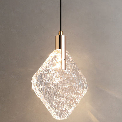 Modern Minimalist Diamond Round Trapezoid Aluminum Crystal LED Pendant Light For Bedroom