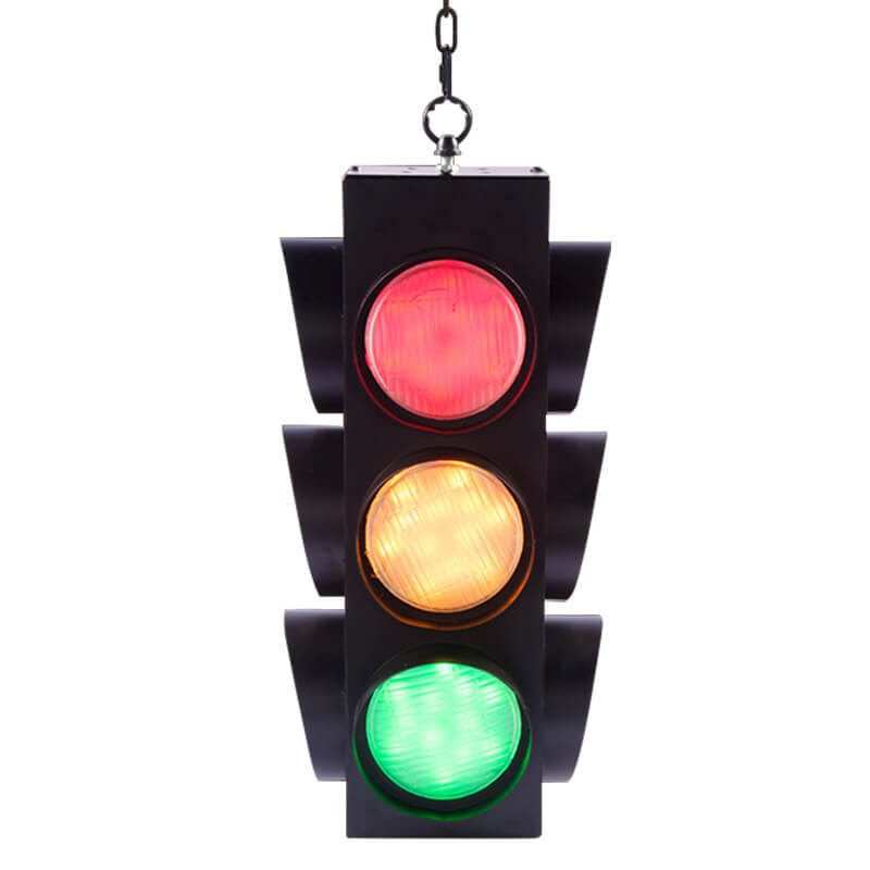 Retro Industrial Traffic Light Iron Glass LED Pendant Light