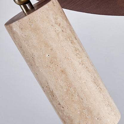 Modern Minimalist Dome Solid Wood Yellow Travertine 3-Light Flush Mount Ceiling Light For Living Room