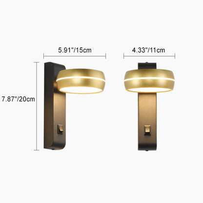 مصباح حائط LED مستطيل الشكل من الألومنيوم والحديد PS بتصميم عصري بسيط لغرفة النوم 