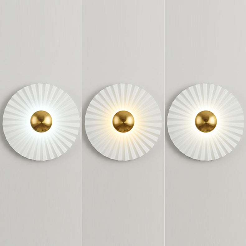 مصباح حائط LED بتصميم صدفي دائري معاصر ومبتكر لغرفة المعيشة 