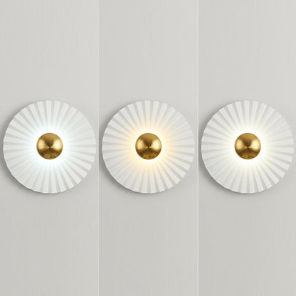مصباح حائط LED بتصميم صدفي دائري معاصر ومبتكر لغرفة المعيشة 