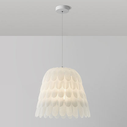 Modern Art Deco Imitation Feather Tiered Acrylic Shade 1/5-Light Pendant Light For Bedroom