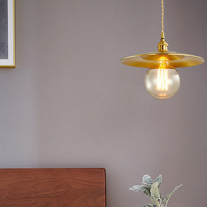 Contemporary Scandinavian Orb All Copper Glass 1-Light Pendant Light For Living Room