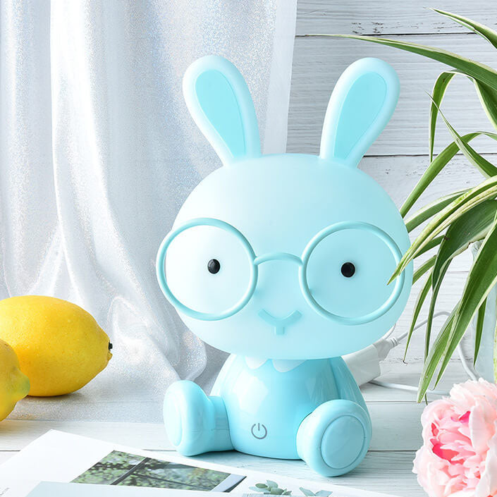 Creative Cartoon Rabbit with Glasses USB LED Night Light Table Lamp