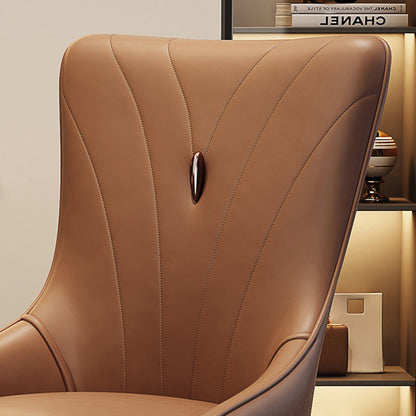 Contemporary Scandinavian PU Leather Carbon Steel Sponge Latex Square Dining Chair Backrest For Dining Room