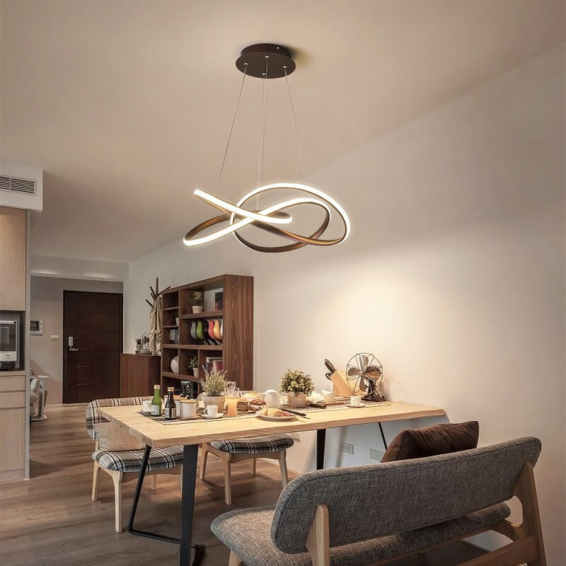 Nordic Art Curve Ring Aluminum Acrylic LED Chandelier