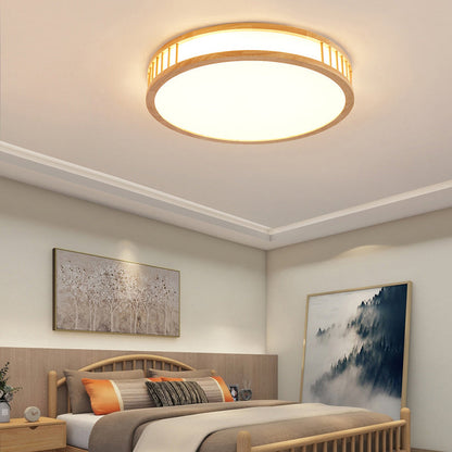مصباح سقف LED دائري بتصميم ياباني بسيط، مثبت على الحائط 