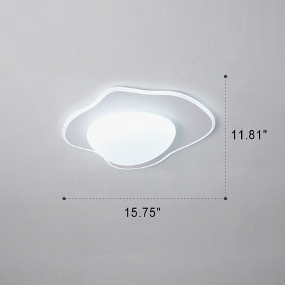 Modern Minimalist Cream Round LED Flush Mount Ceiling Light
