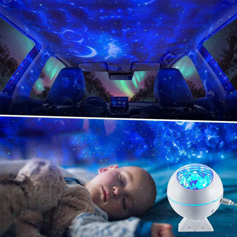 Modern Plastic LED Seven-color Sound-controlled Star Projection Light Night Light