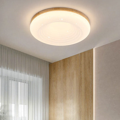 Nordic Minimalist Log Round Acrylic Star Effect LED Flush Mount Ceiling Light