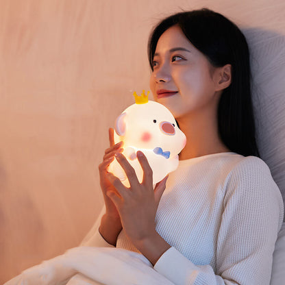 Cute Piggy Silicone LED Night Light Bedside Table Lamp