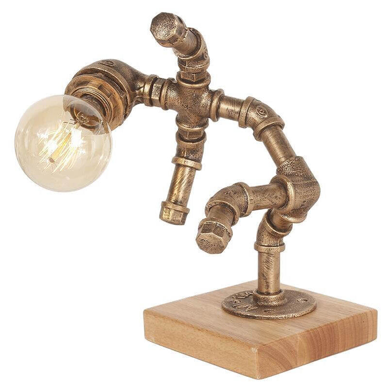 Retro Industrial Robot Eye Protection Iron 1-Light Table Lamp