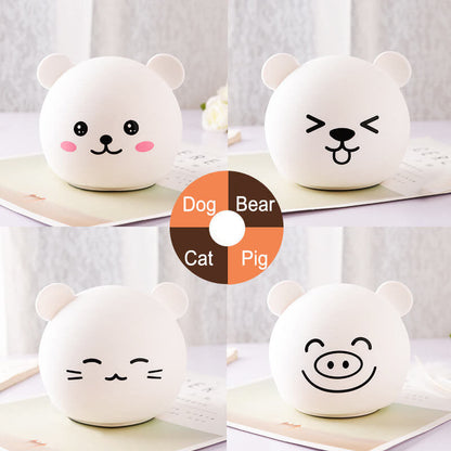 Cartoon Animal Colorful Silicone LED Night Light Table Lamp