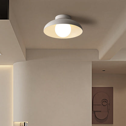 Japanese Wabi-sabi Iron Glass 1-Light Semi-Flush Mount Light