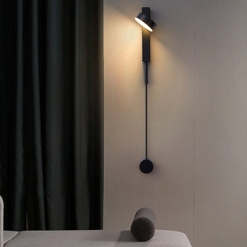 مصباح حائط LED طويل من الألومنيوم والحديد والأكريليك بتصميم عصري بسيط لغرفة النوم 
