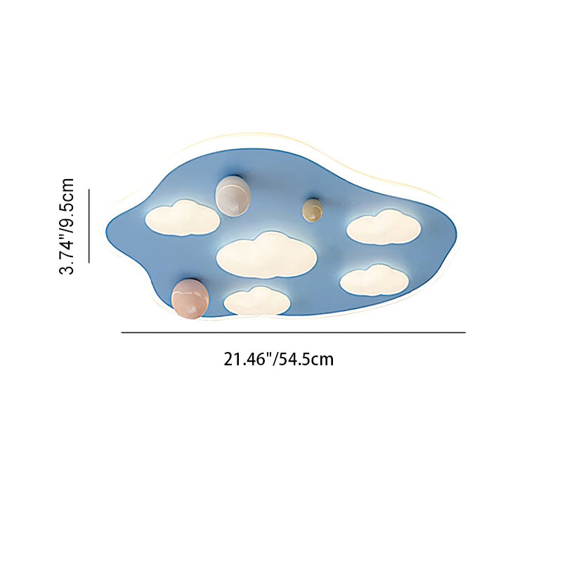Modern Minimalist Cartoon Bear Iron Acrylic Resin LED Flush Mount Ceiling Light For Bedroom