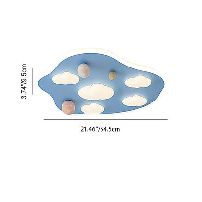 Modern Minimalist Cartoon Bear Iron Acrylic Resin LED Flush Mount Ceiling Light For Bedroom