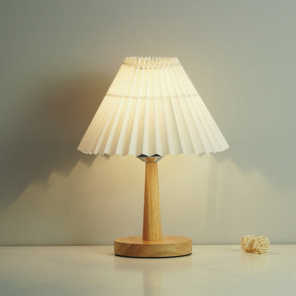 Vintage Pleated Umbrella-shaped LED Table Lamp