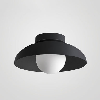 Japanese Wabi-sabi Iron Glass 1-Light Semi-Flush Mount Light