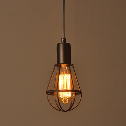 Industrial Vintage Birdcage Iron 1-Light Pendant Light