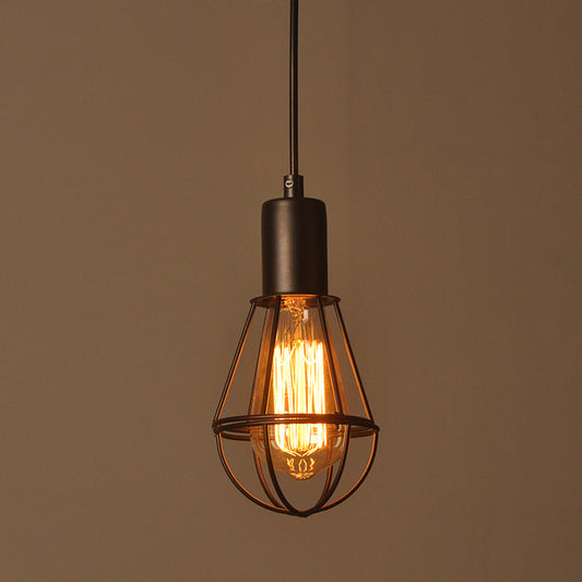 Industrial Vintage Birdcage Iron 1-Light Pendant Light