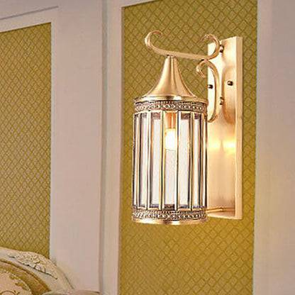 Contemporary Luxury Copper Glass Tubular Shade 1/3-Light Wall Sconce Lamp For Living Room