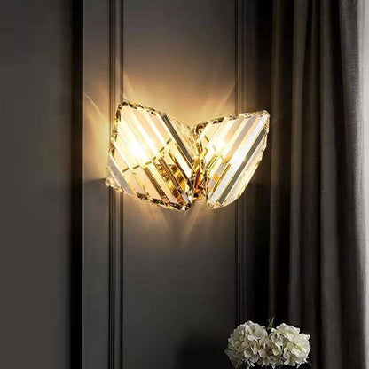 Modern Light Luxury Crystal Triangle Geometry 1/2/3 Light Wall Sconce Lamp
