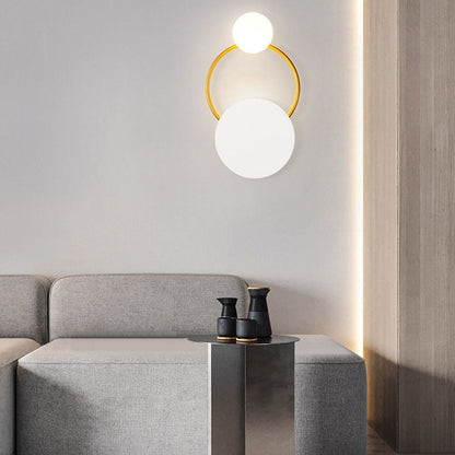Nordic Light Luxury Round Iron Glass LED Wall Sconce Lamp