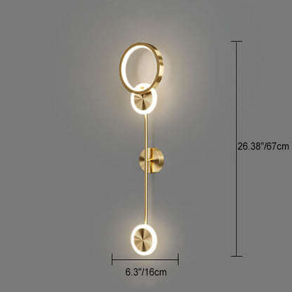 Contemporary Luxury Geometric Circle Long Strip Acrylic Shade LED Wall Sconce Lamp For Bedroom