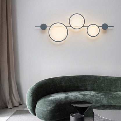 مصباح حائط LED من السيليكون متعدد الدوائر بتصميم عصري بسيط لغرفة المعيشة 
