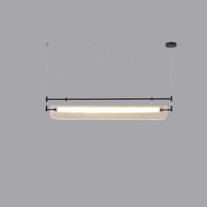 Modern Luxury Acrylic Iron Long Strip LED Island Light Pendant Light For Dining Room