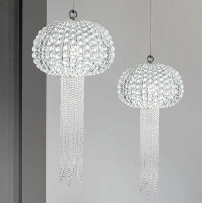 Modern Light Luxury Glass Jellyfish Shape 1-Light Pendant Light