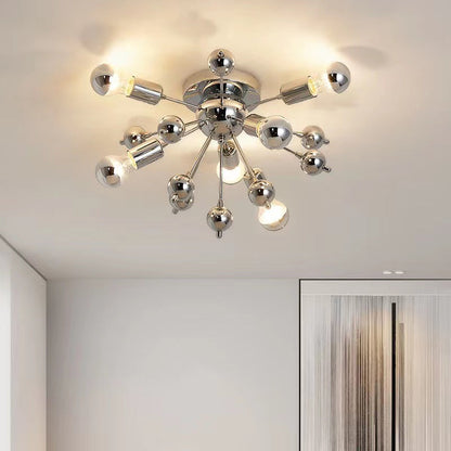 Contemporary Creative Multi Bulb Iron Glass 5-Light Wall Sconce Lamp For Living Room