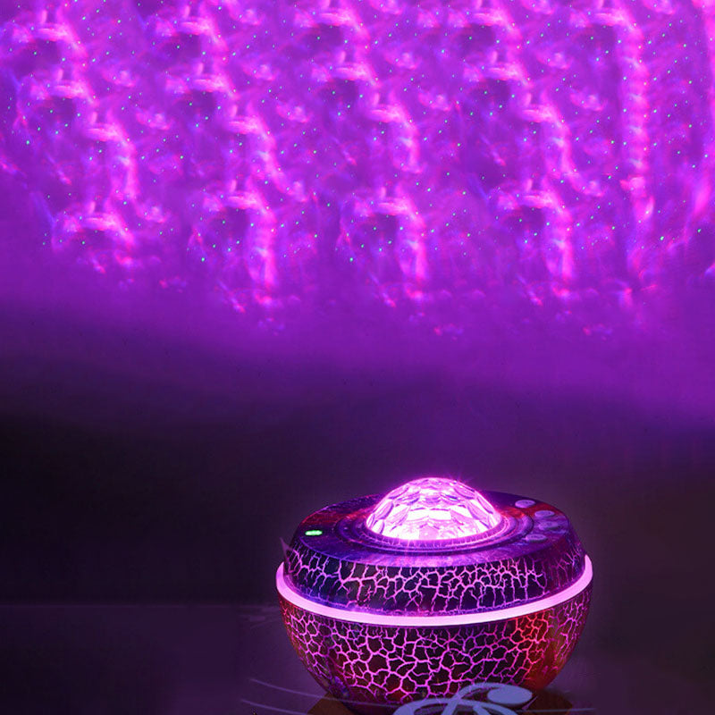 Creative Cracked Planet USB Bluetooth Music Star Projection Night Light LED Table Lamp