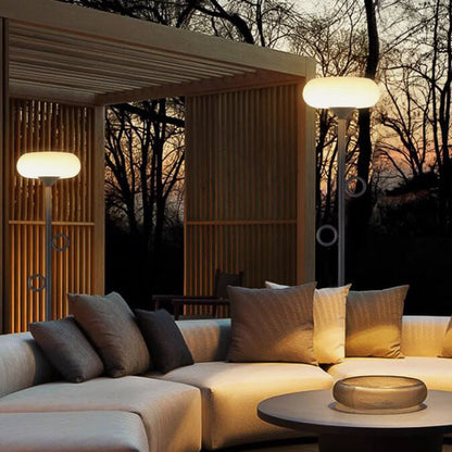 Solar Modern Simplicity Stainless Steel Strip LED Outdoor Standing Floor Lamp For Outdoor Patio