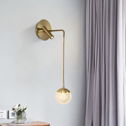 Contemporary Nordic Iron Acrylic Ball Pendant 1-Light LED Wall Sconce Lamp For Bedside