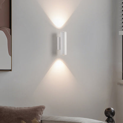 مصباح حائط LED أسطواني من الحديد والألومنيوم بتصميم عصري بسيط لغرفة النوم 