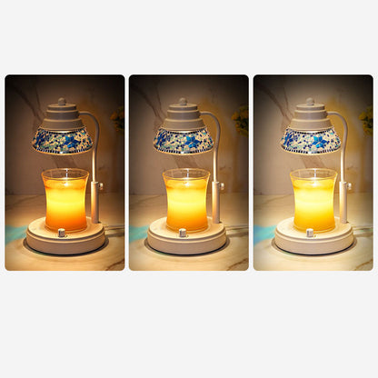 Contemporary Scandinavian Disc Cylinder Iron Plastic Crystal 1-Light Aromatherapy Melting Wax Table Lamp For Bedroom