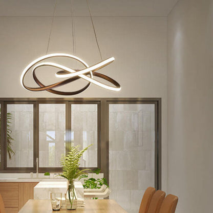 Nordic Art Curve Ring Aluminum Acrylic LED Chandelier