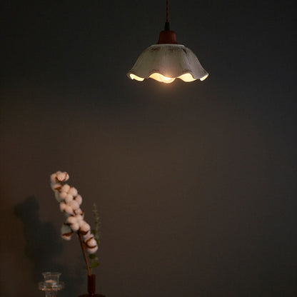 Modern Vintage Ceramic Solid Wood 1-Light Pendant Light
