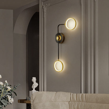Industrial All Copper Folding Rod Ring Combination Graphic LED Wall Sconce Lamp