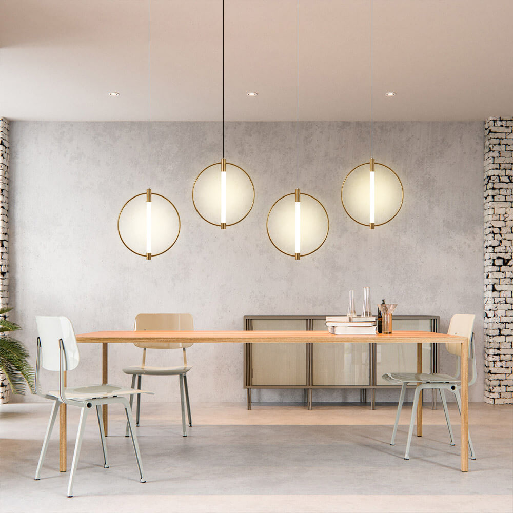 Nordic Modern Ring Wrought Iron Acrylic LED Pendant