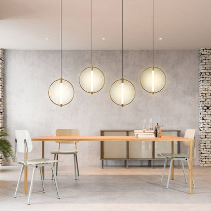 Nordic Modern Ring Wrought Iron Acrylic LED Pendant