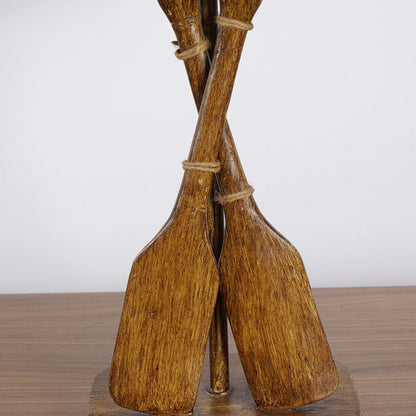 European Vintage Rustic Resin Linen 1-Light Table Lamp