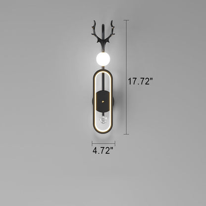 مصباح حائط LED دائري فاخر من Nordic Light بتصميم قرون الغزال 