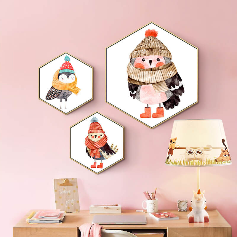 Nordic Fun Cartoon Pattern Resin Fabric Children 1-Light Table Lamp