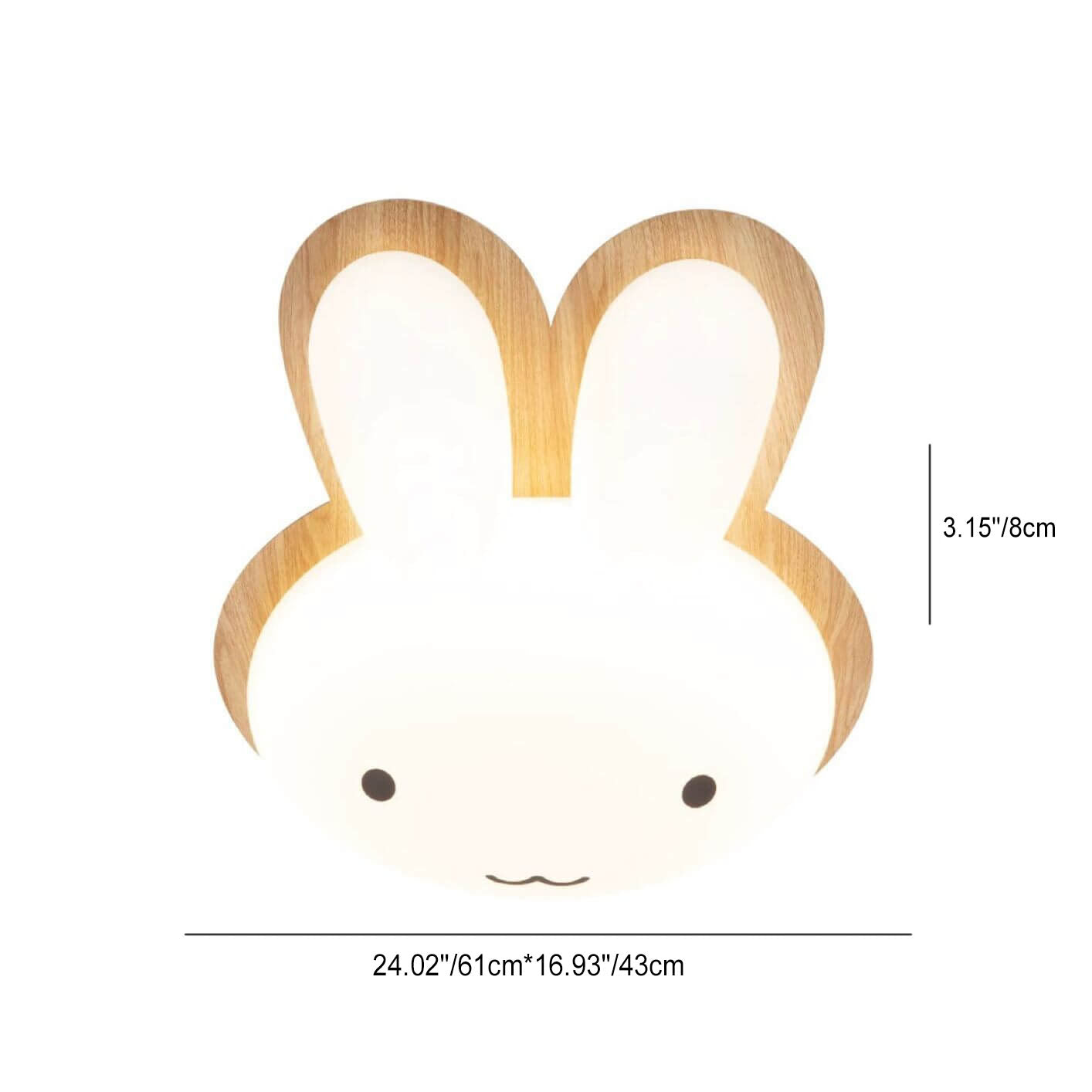 Modern Funny Bunny Kids Iron Acrylic LED Flush Mount Light