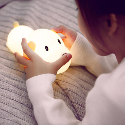 Cartoon Dumb Dog Silicone LED Pat Night Light Table Lamp